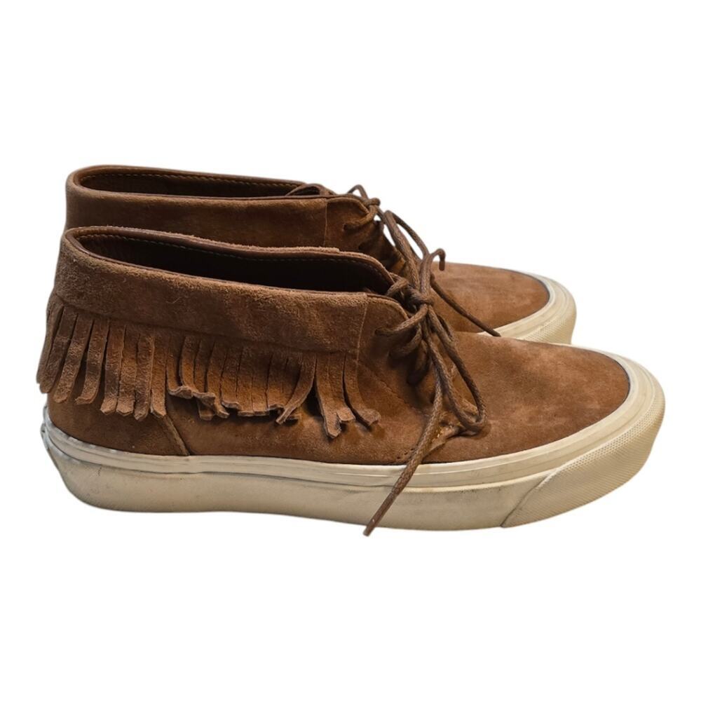 Vans Brown Suede Leather Fringe Ankle Casual Shoes Sneakers Moccasins Size 8.5‎ - Picture 2 of 8